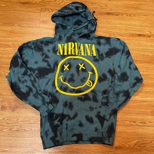 Nirvana smile face tie-dye hoodie hooded sweatshirt size S